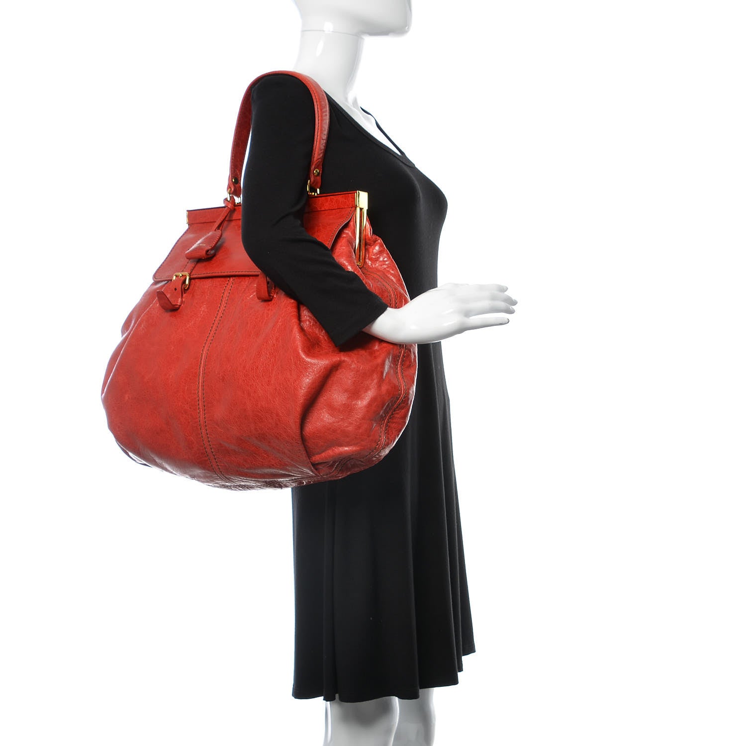Miu Miu Nappa Frame Lux Top Handle Rosso 2 of 10
