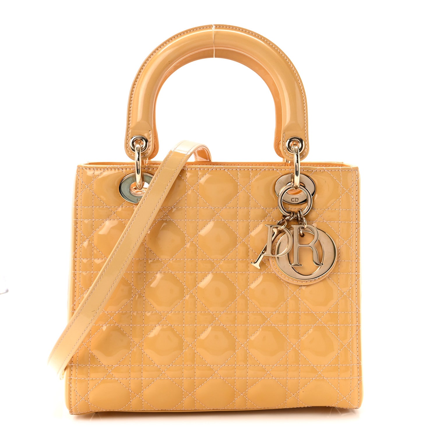 Christian Dior Patent Cannage Medium Lady Dior Beige 1 of 10