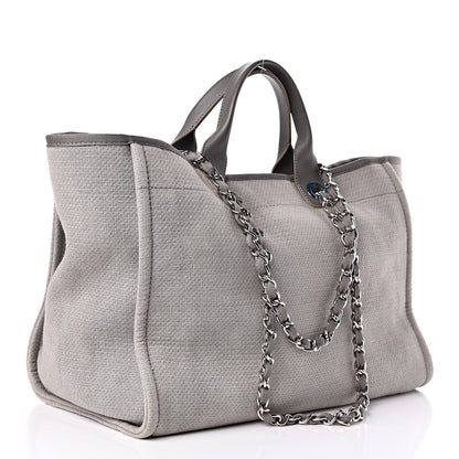 Chanel Canvas Large Deauville Tote Grey 3 of 16