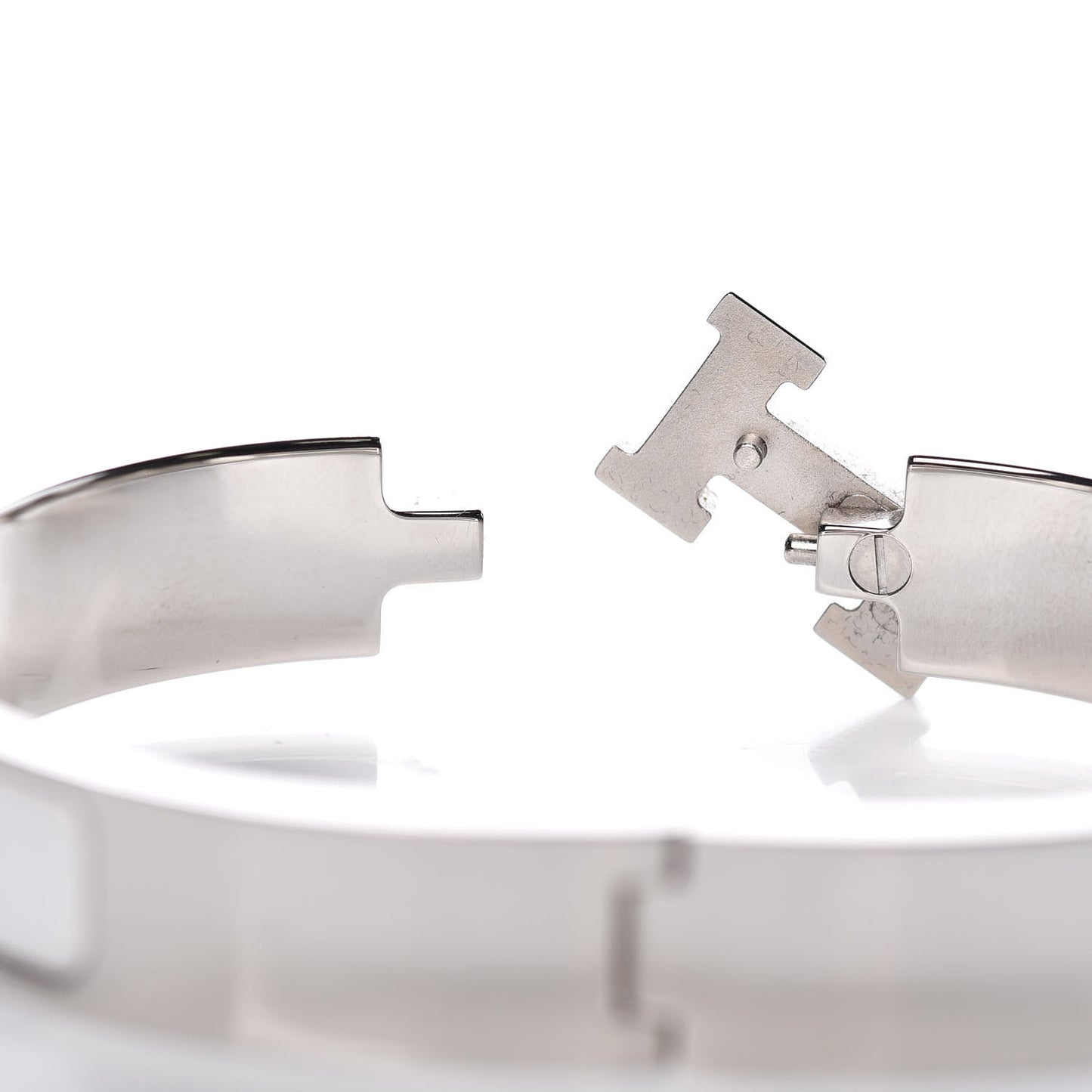 Enamel Narrow Clic Clac H Bracelet GM White