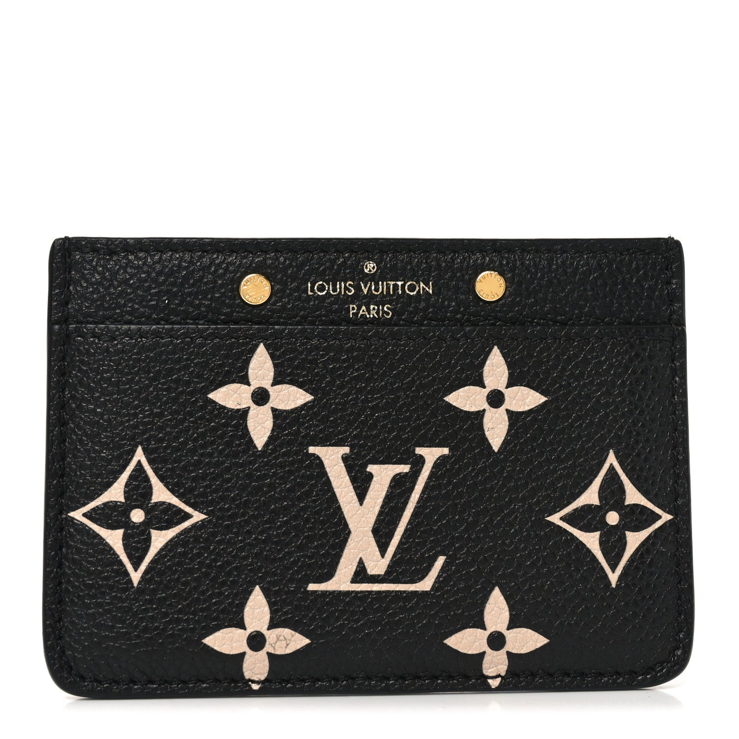 Louis Vuitton Empreinte Monogram Giant Card Holder Black Beige 1 of 6