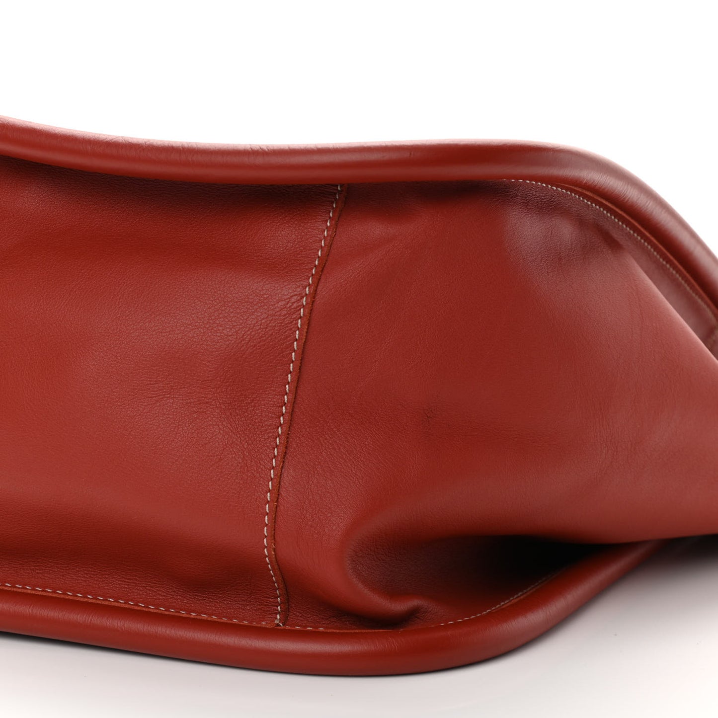 Calfskin L Lux Rope Handle Tote Rust