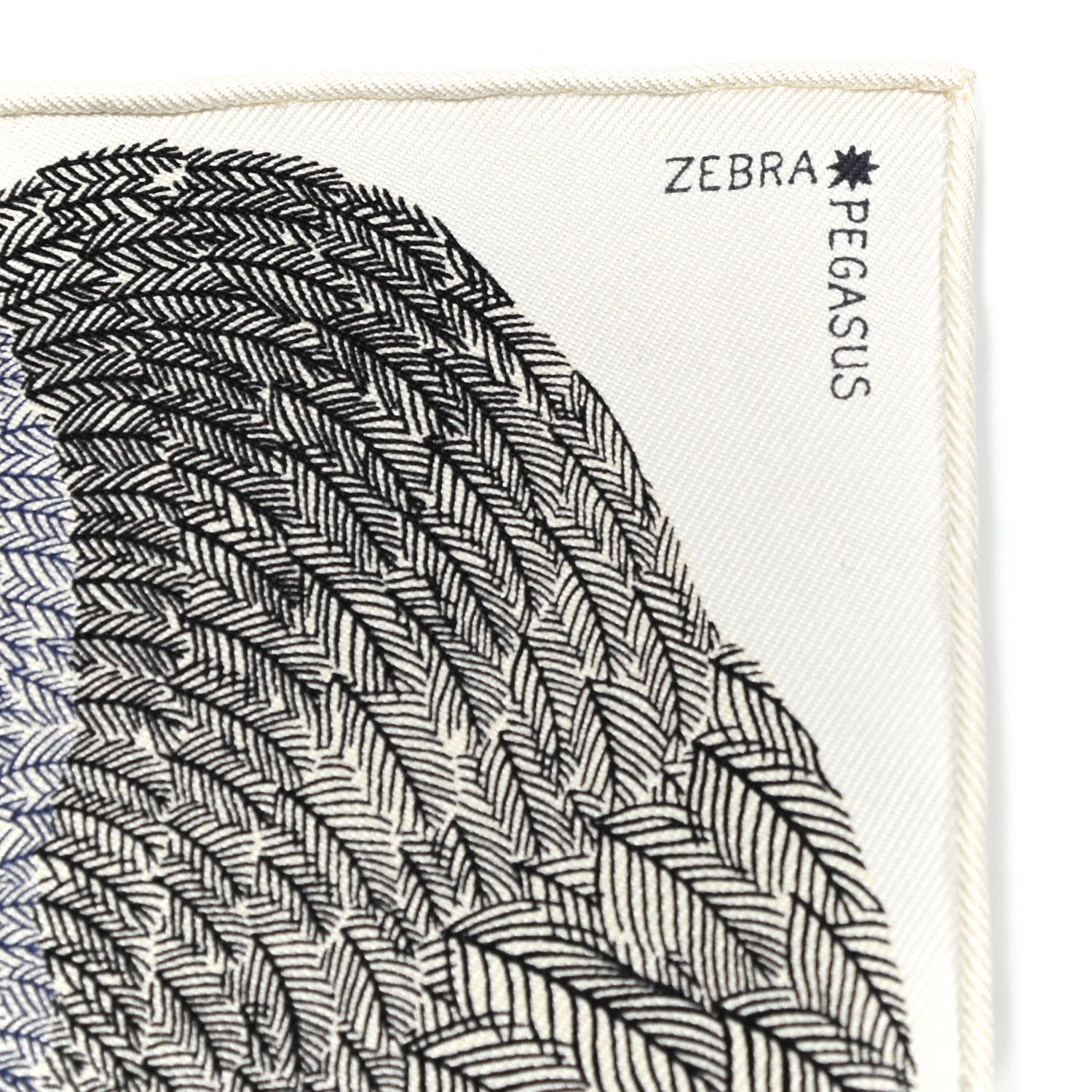 Hermes Silk Zebra Pegasus Nano Scarf 20 Black White 4 of 4