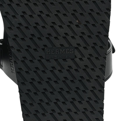 Hermes Calfskin Womens Chypre Sandals 36.5 Black 7 of 10