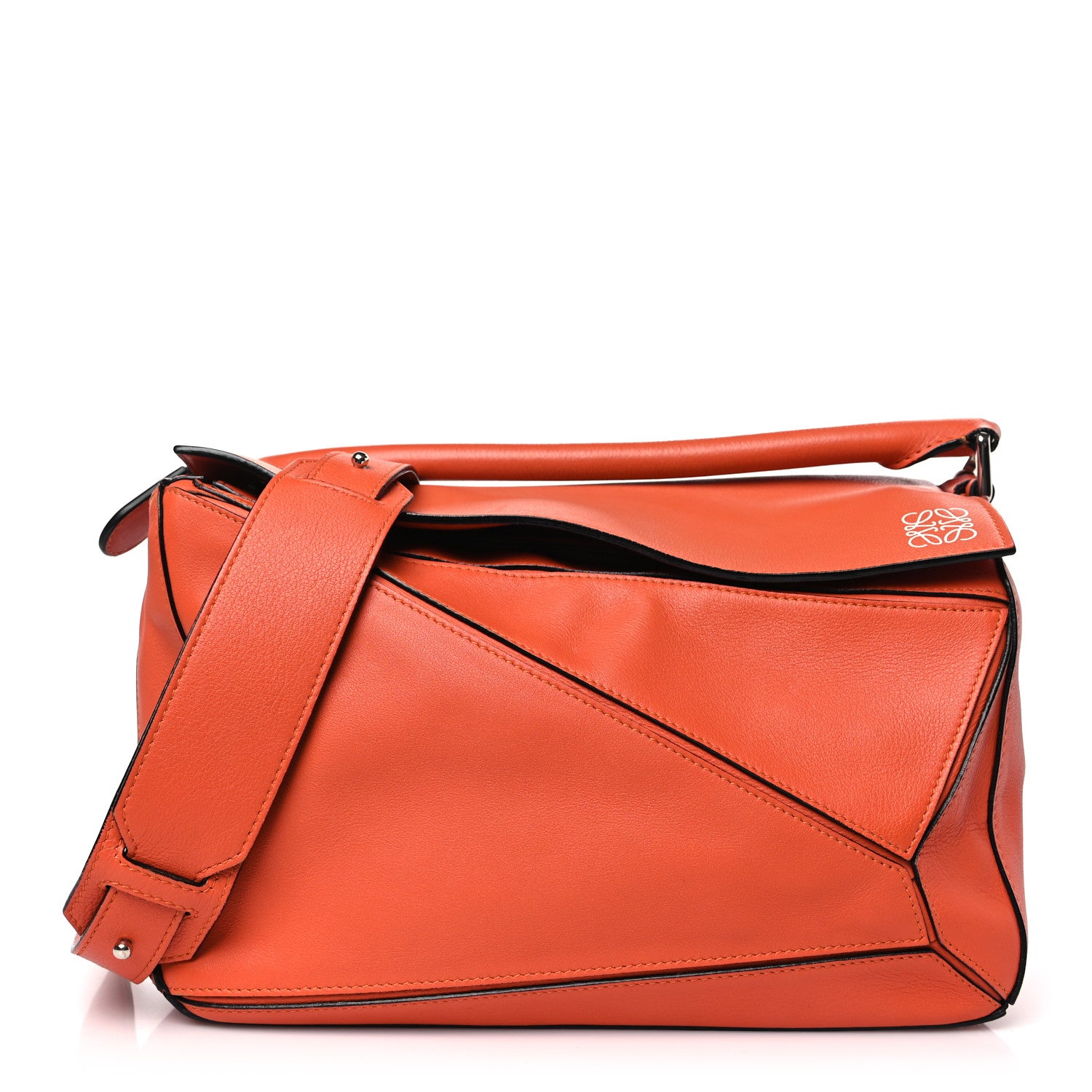 Loewe Calfskin Medium Puzzle Bag Orange 1 of 8