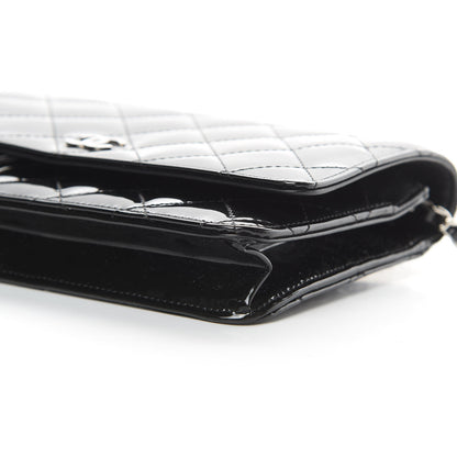Chanel Patent Quilted Wallet On Chain WOC Black 11 of 12