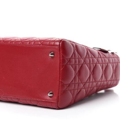 Christian Dior Lambskin Cannage Medium Lady Dior Red 7 of 11