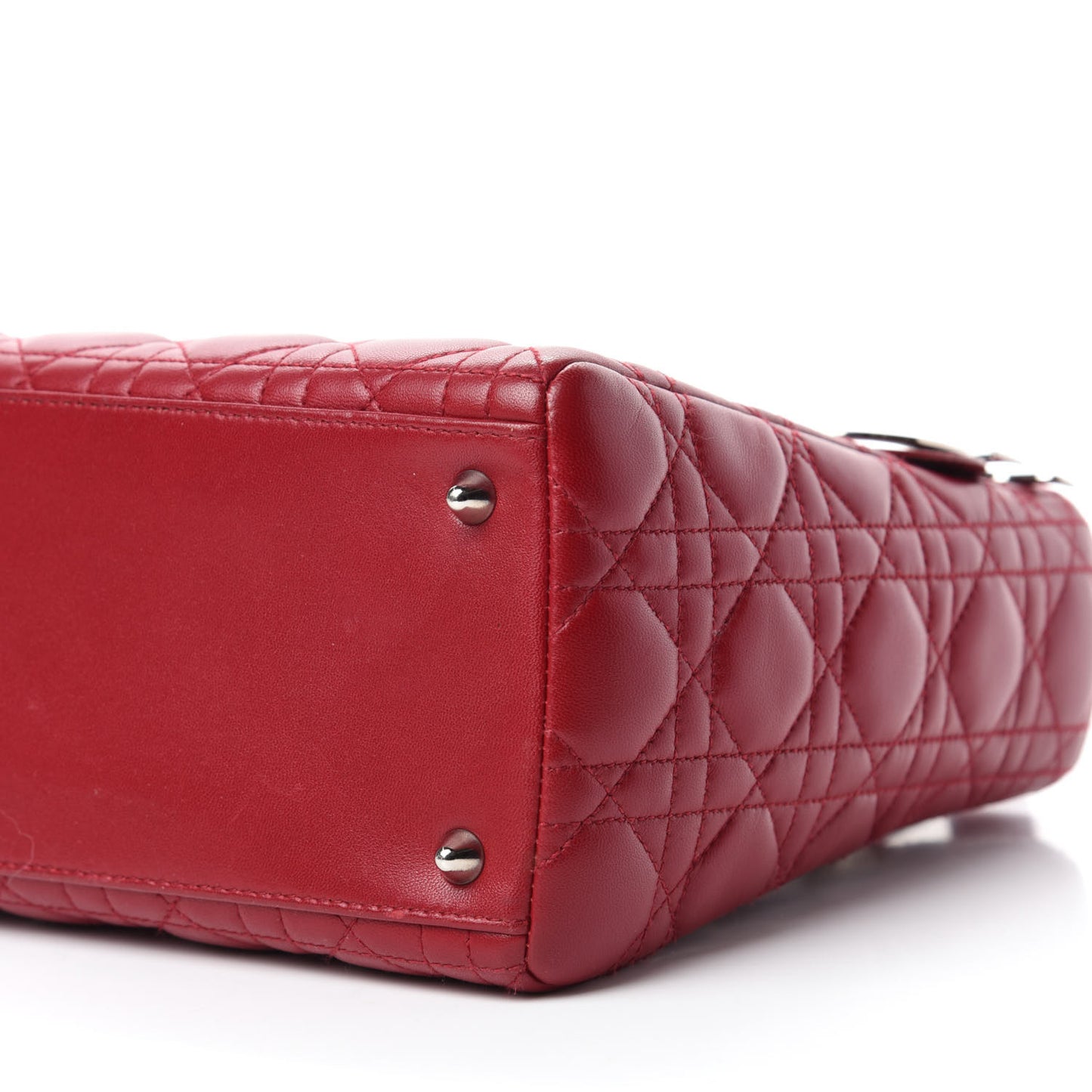 Lambskin Cannage Medium Lady Dior Red