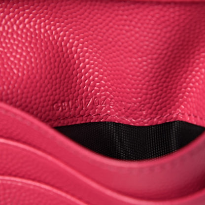 Saint Laurent Grain De Poudre Matelasse Chevron Monogram Zipped Card Case Fresh Fuxia 7 of 8