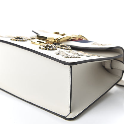 Gucci Calfskin Animal Studs Mini Sylvie Top Handle Bag White 7 of 9