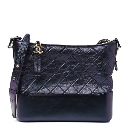 Chanel Iridescent Aged Calfskin Quilted Medium Gabrielle Hobo Black 1 of 17