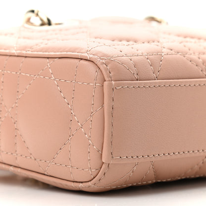 Christian Dior Lambskin Cannage Micro Lady D-Joy Rose De Vents 8 of 10