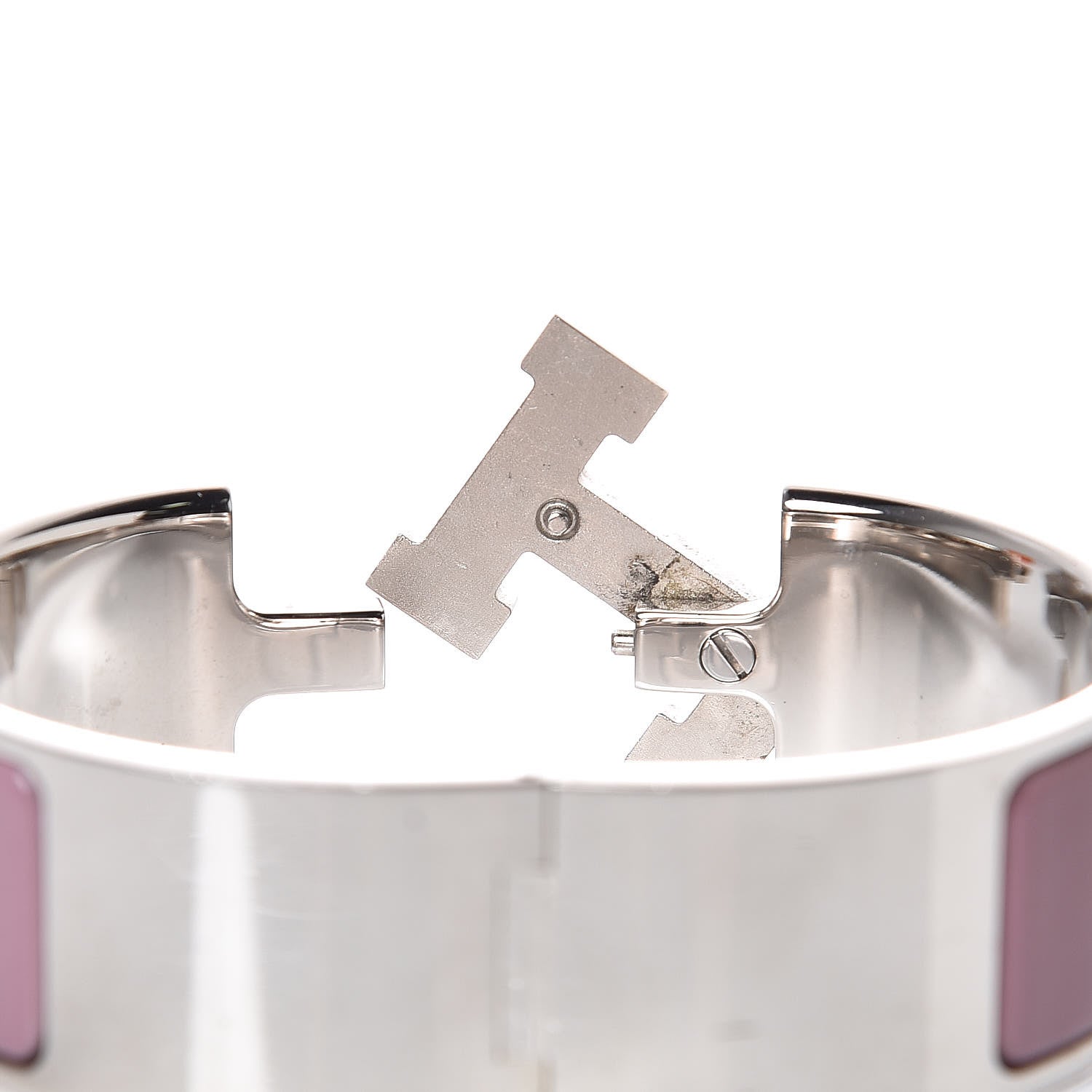 Hermes Enamel Wide Clic Clac H Bracelet GM Bois De Rose 5 of 6