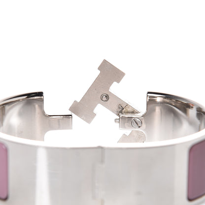Hermes Enamel Wide Clic Clac H Bracelet GM Bois De Rose 5 of 6