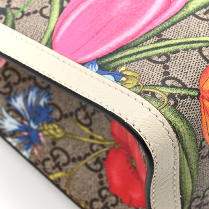 Gucci GG Supreme Monogram Flora Textured Calfskin Small Padlock Tote Beige Ebony Multicolor Mystic White 16 of 17