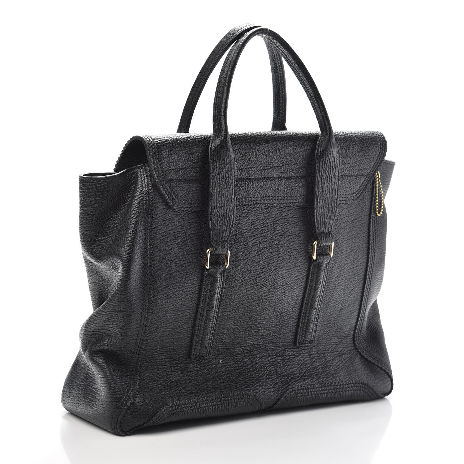 3.1 Phillip Lim 3.1 Textured Calfskin Large Pashli Satchel Black 3 of 11