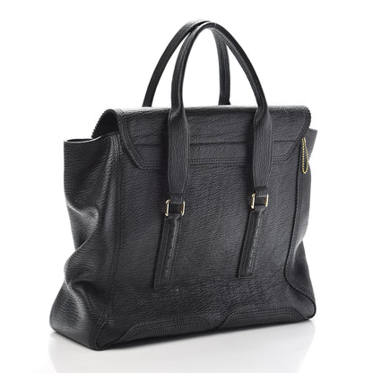 3.1 Phillip Lim 3.1 Textured Calfskin Large Pashli Satchel Black 3 of 11