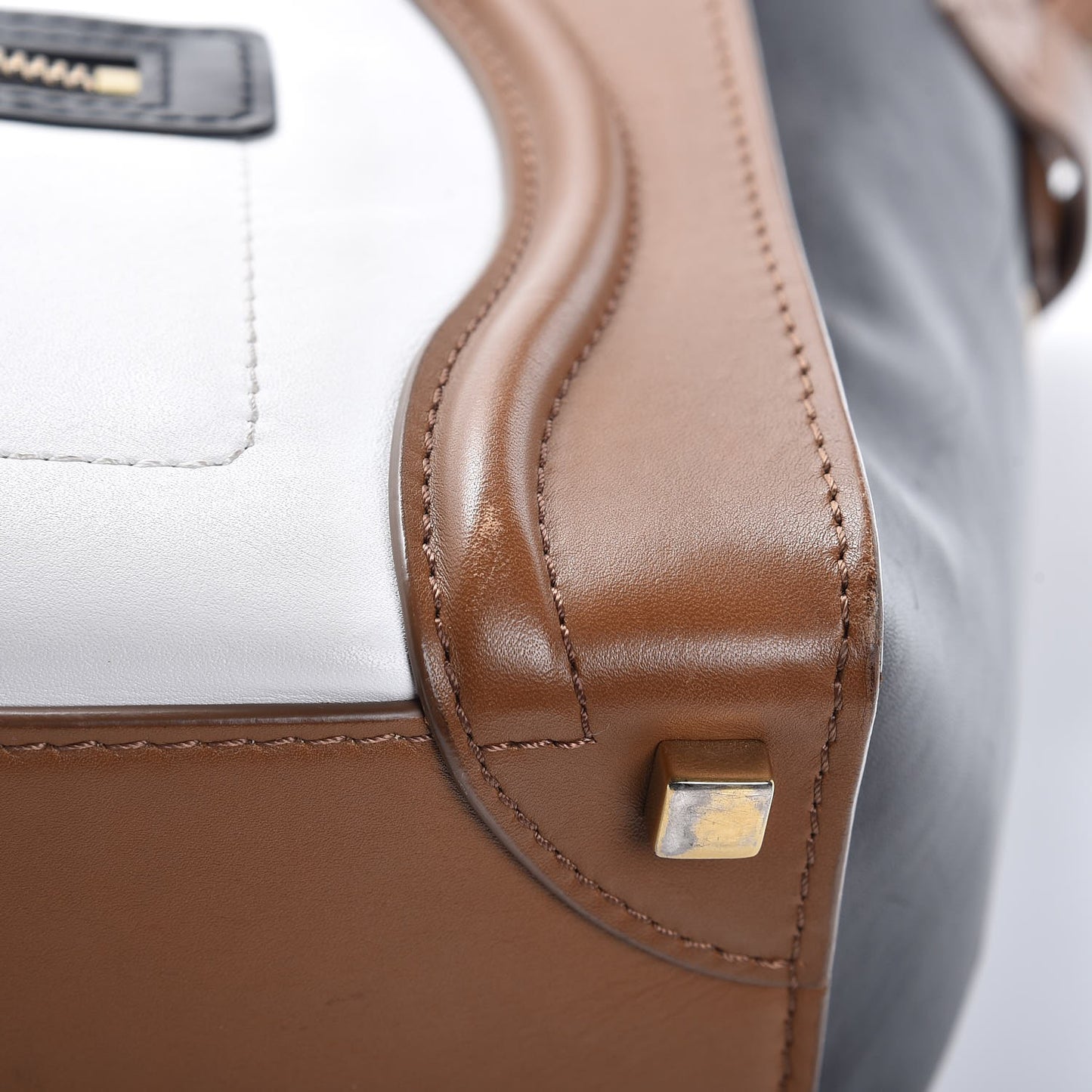 Smooth Calfskin Tri-color Micro Luggage Brown