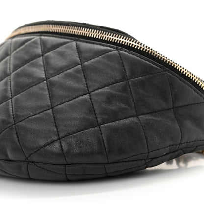 Chanel Lambskin Pearl Quilted CC Belt Bag Black 10 of 12