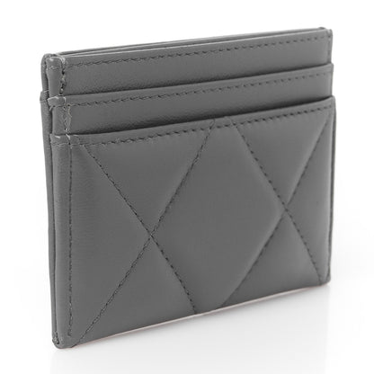 Chanel Lambskin Quilted Chanel 19 Card Holder Dark Grey 3 of 9