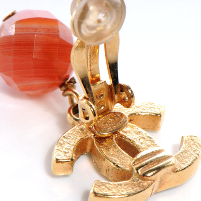 Chanel Crystal Beaded CC Drop Earrings Gold 4 of 4