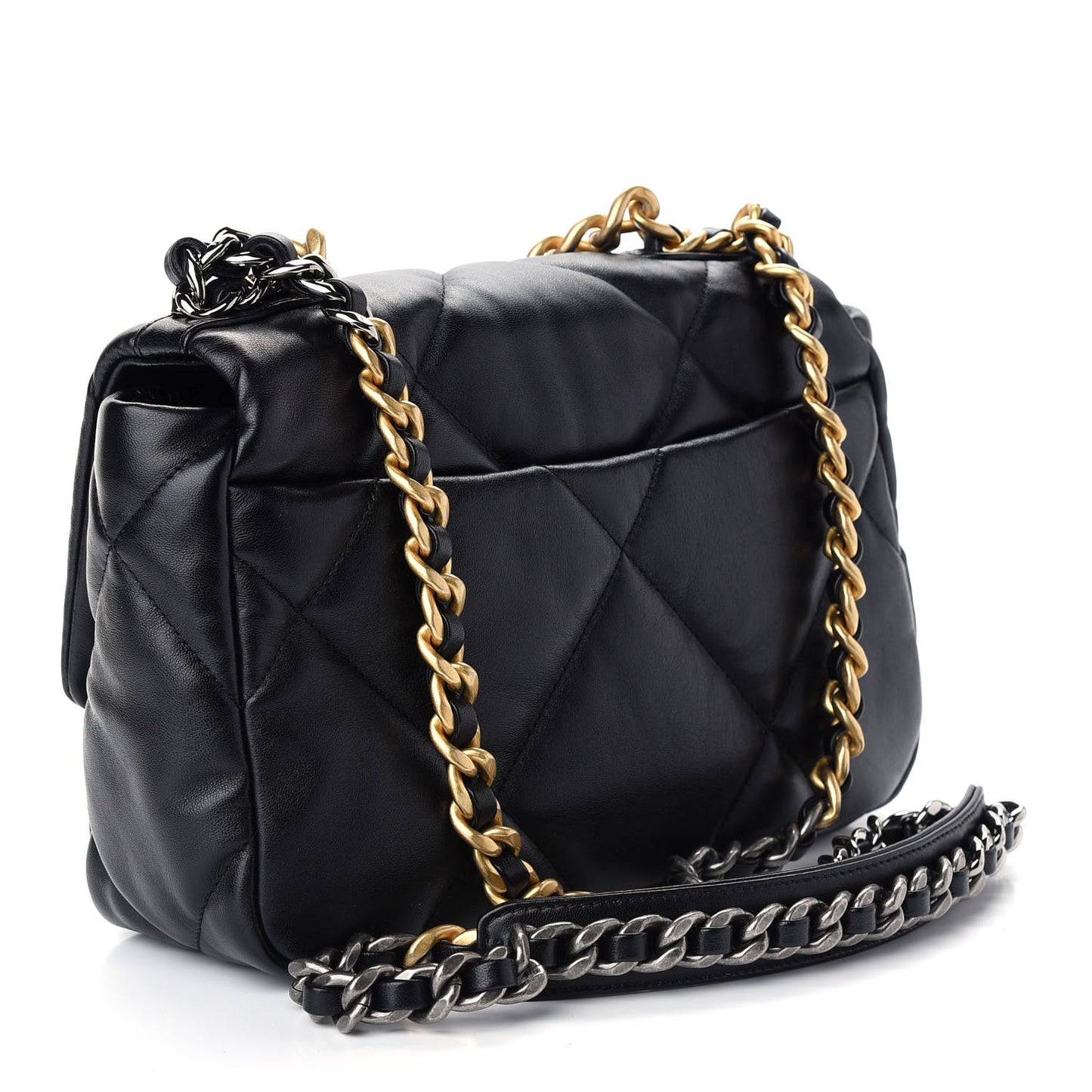 Lambskin Quilted Medium Chanel 19 Flap Black