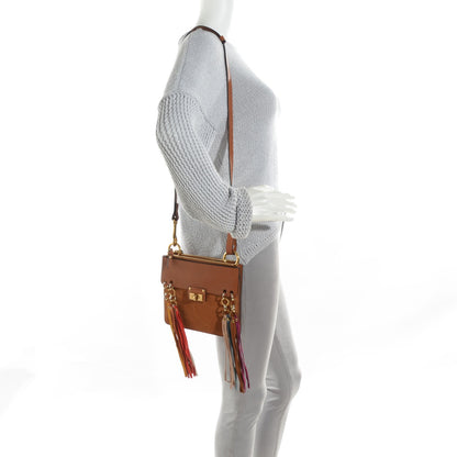 Chloe Calfskin Suede Small Jane Fringe Bag Caramel 2 of 7