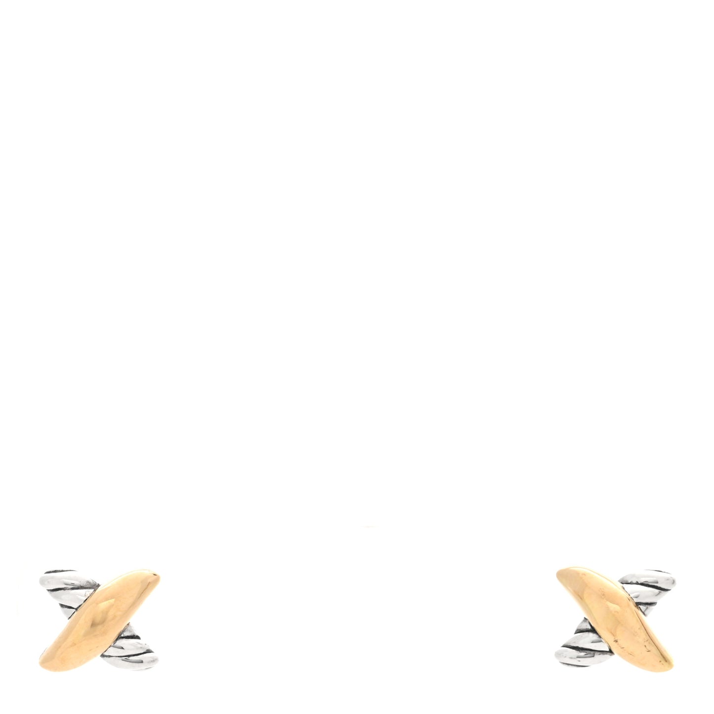 Sterling Silver 18K Yellow Gold Petite X Stud Earrings