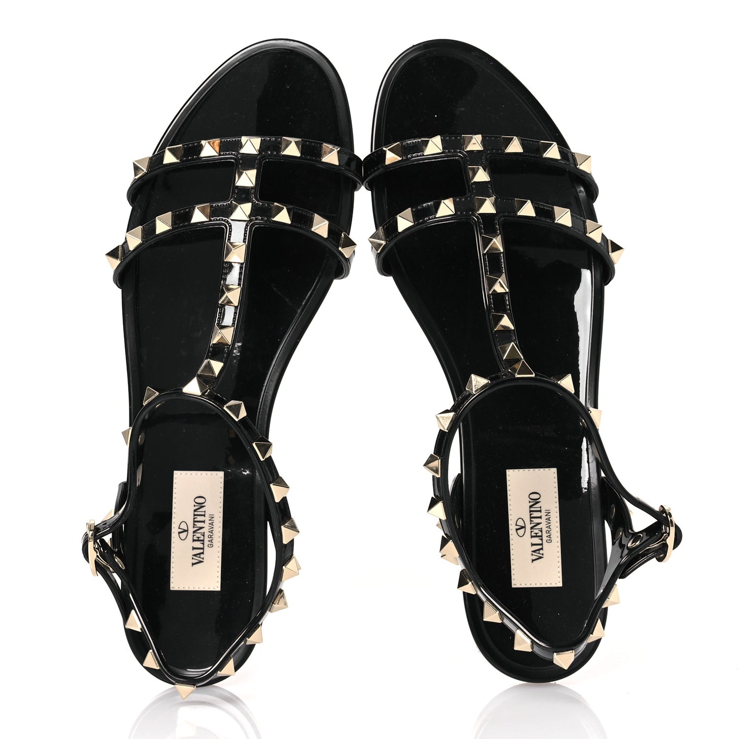 PVC Jelly Rockstud Caged Sandals 39 Black