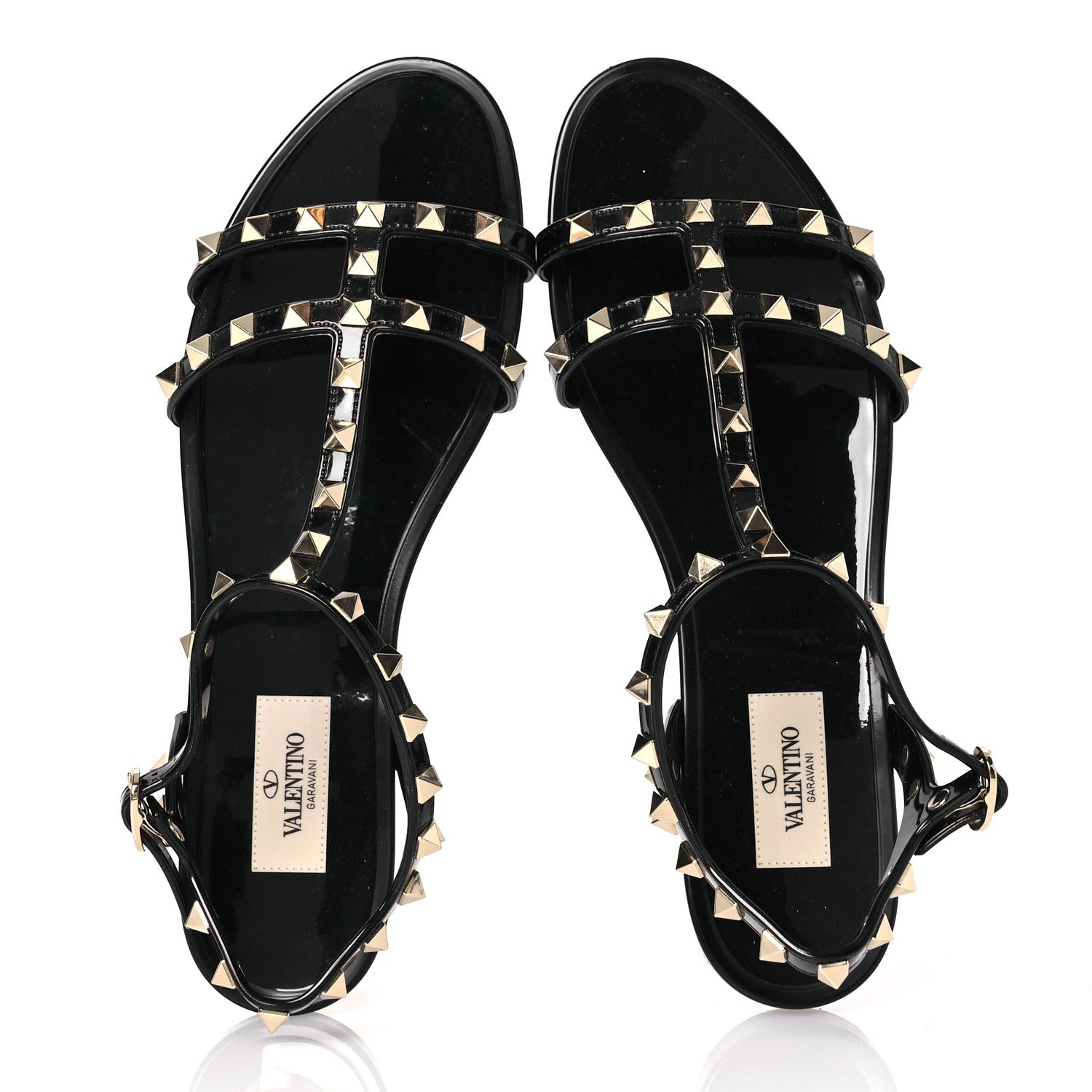 Valentino Garavani PVC Jelly Rockstud Caged Sandals 39 Black 2 of 9