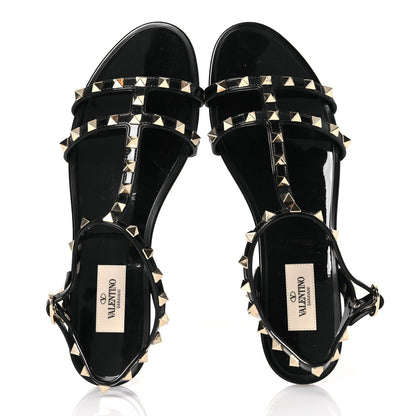Valentino Garavani PVC Jelly Rockstud Caged Sandals 39 Black 2 of 9