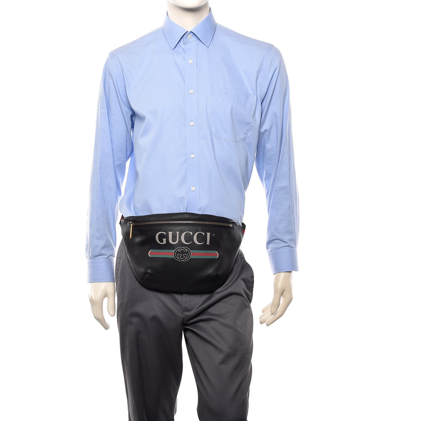Grained Calfskin Logo Belt Bag Black