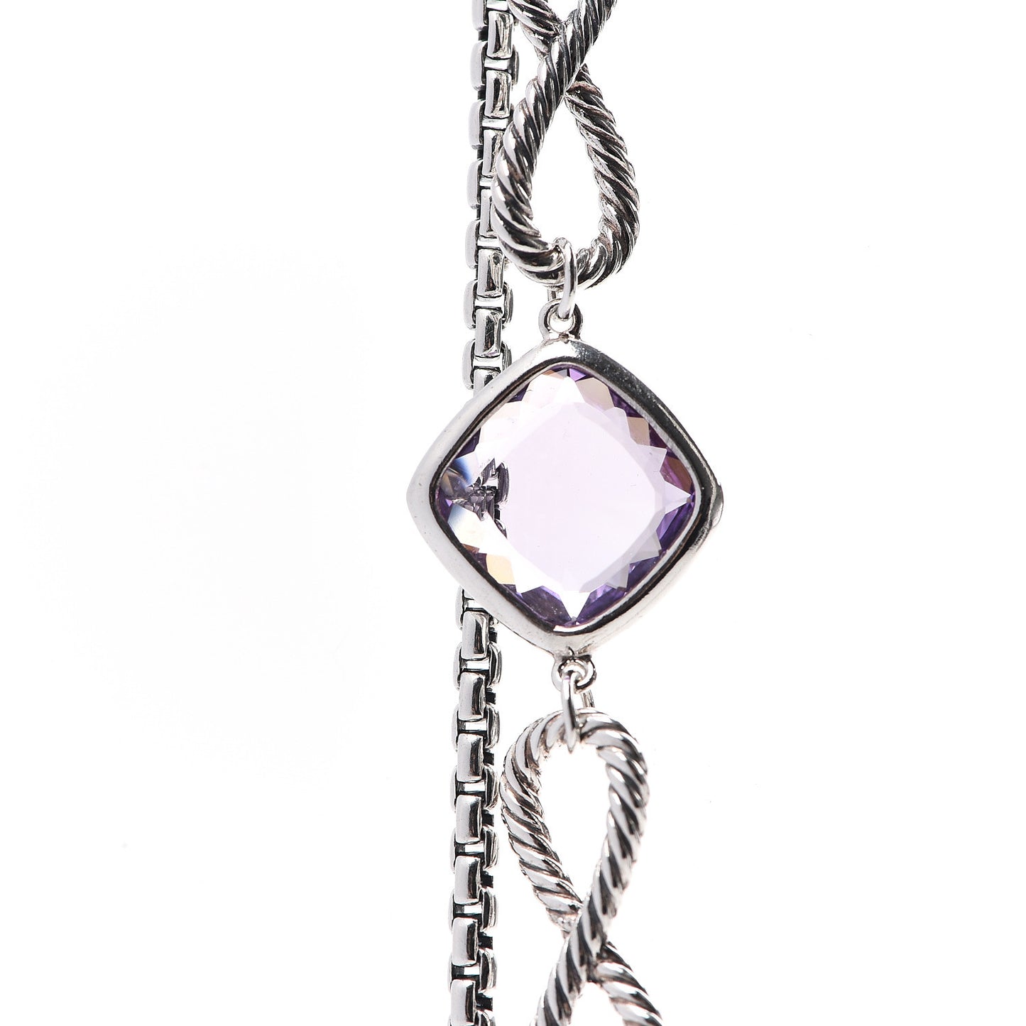 Sterling Silver Amethyst Infinity Necklace