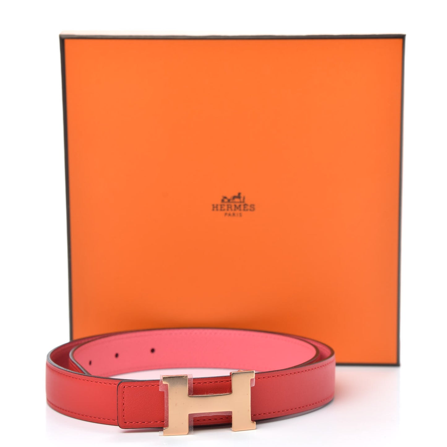 Swift Epsom 24mm Mini Constance H Belt 75 Rose Azalee Rouge De Coeur