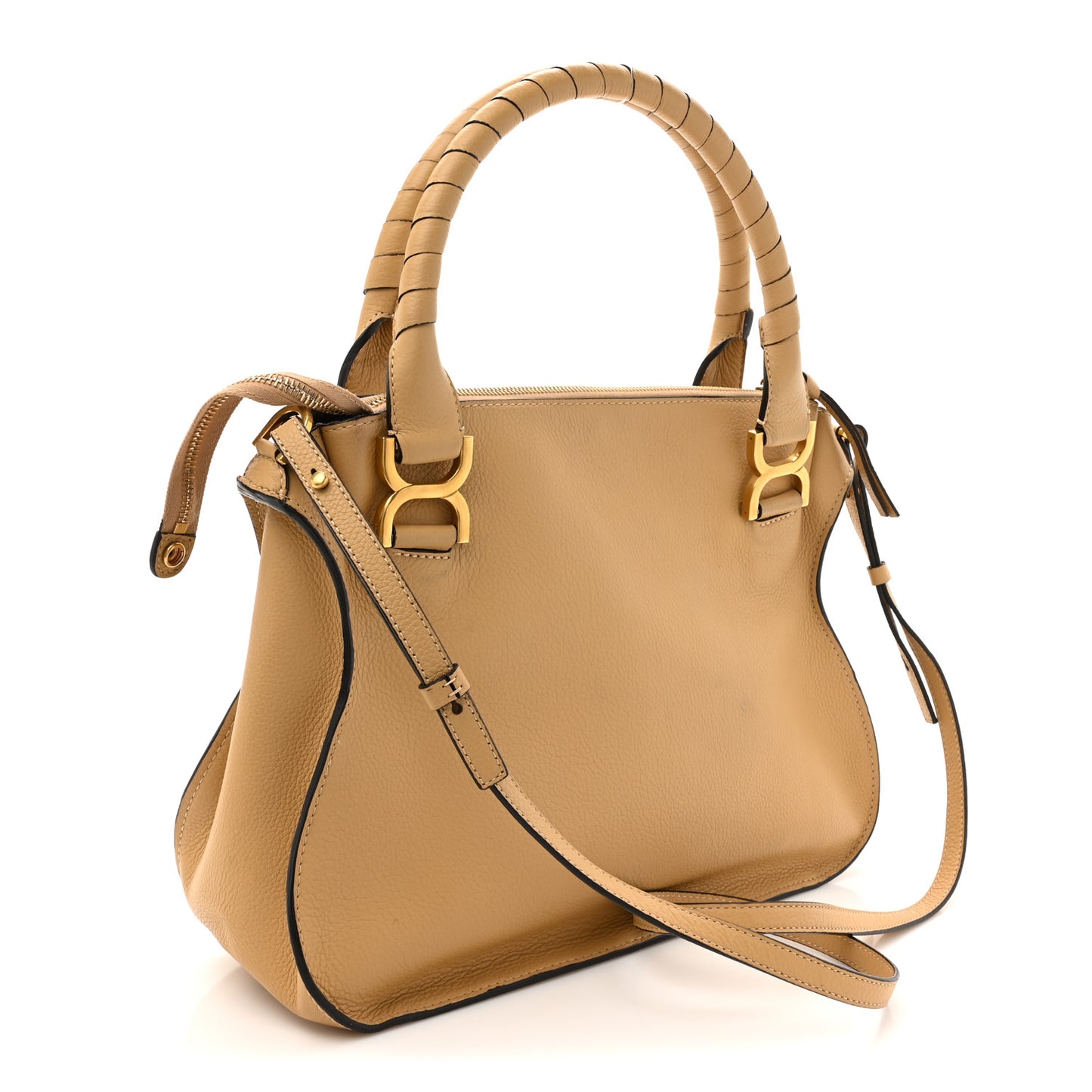 Calfskin Medium Marcie Satchel Light Tan