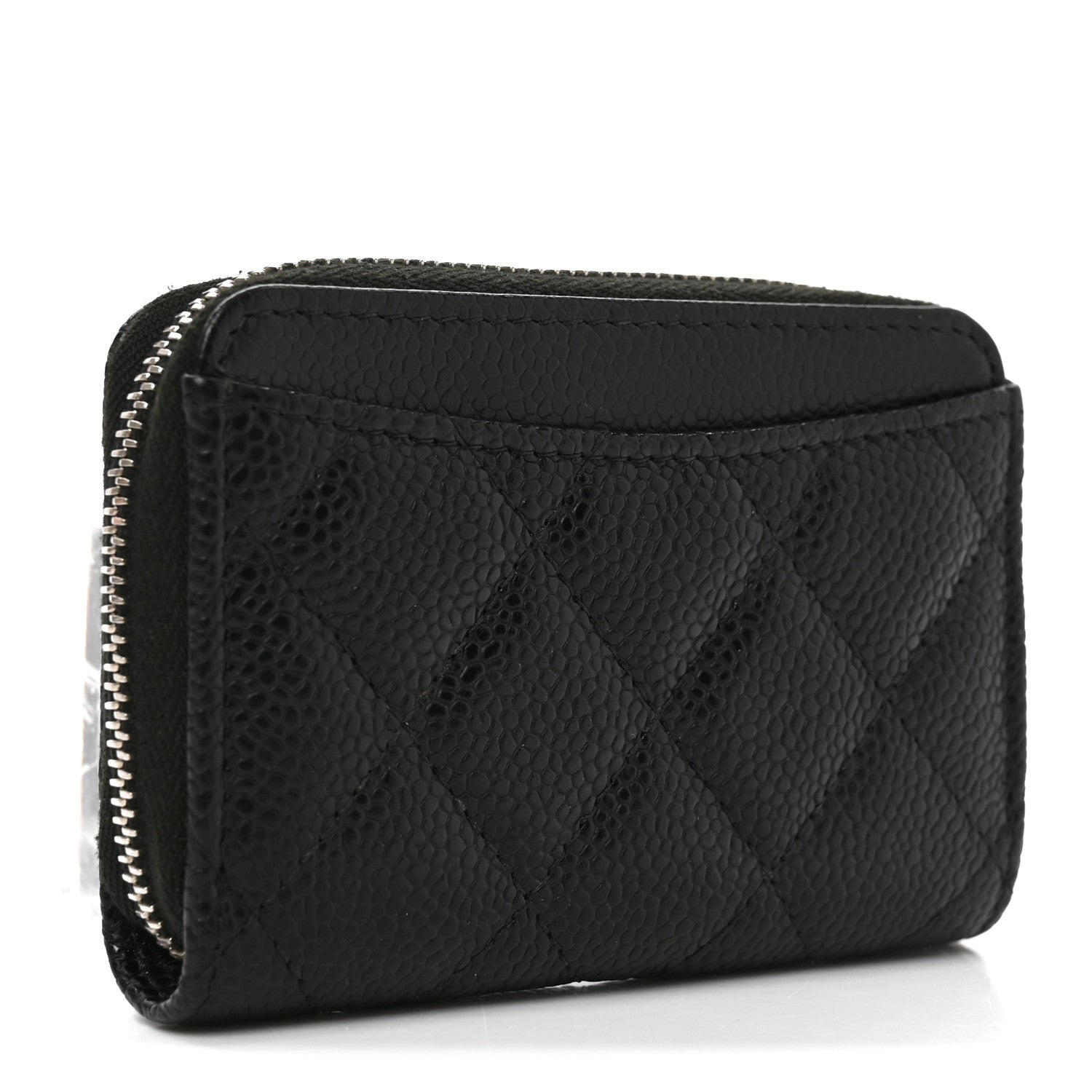 Chanel Caviar Quilted Zip Coin Purse Black 3 of 8