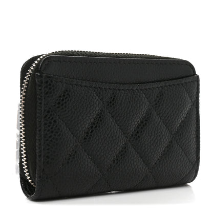 Chanel Caviar Quilted Zip Coin Purse Black 3 of 8