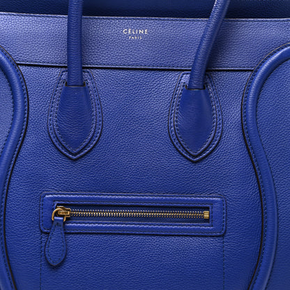 Celine Drummed Calfskin Mini Luggage Indigo 8 of 10