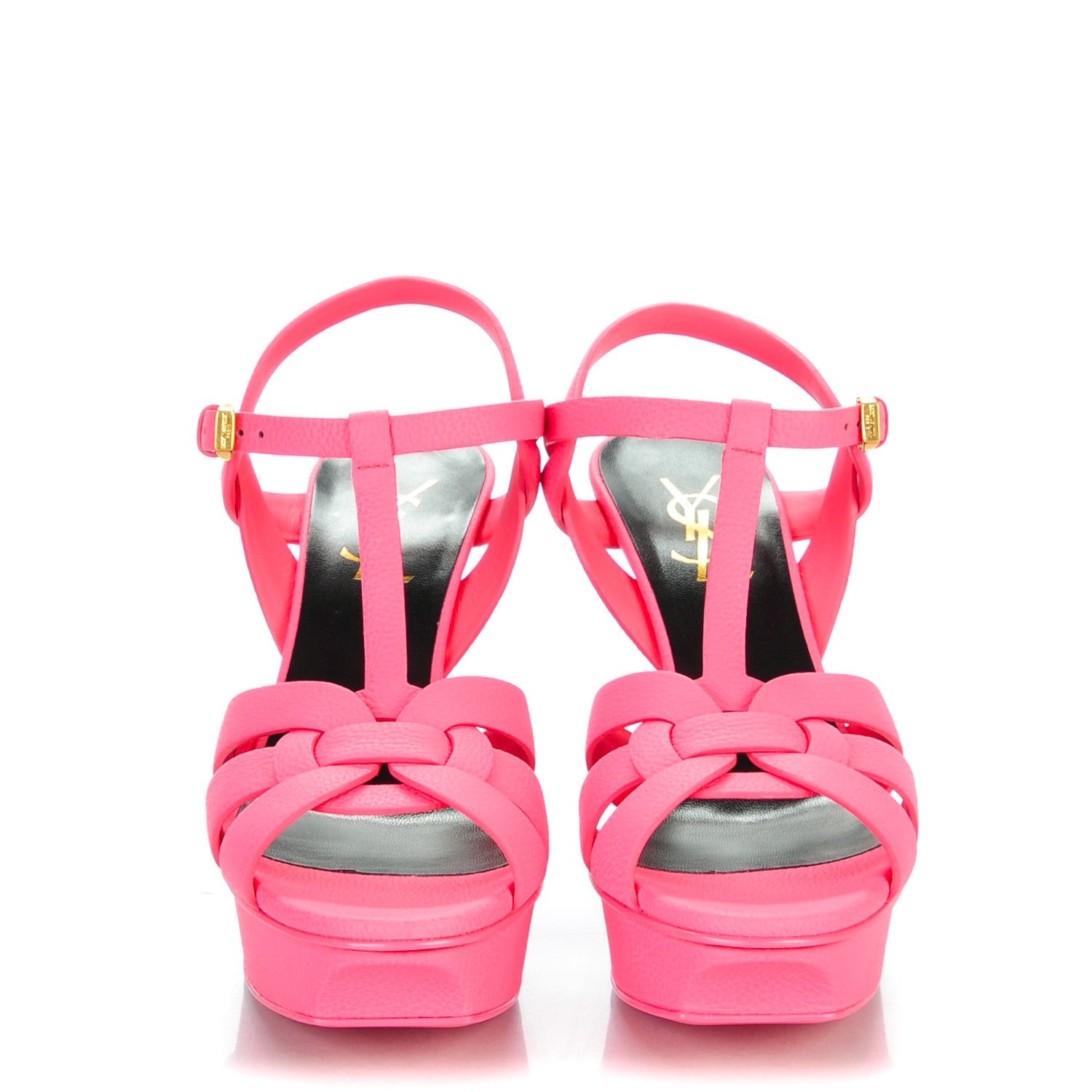 Saint Laurent Grained Calfskin Tribute 75 Platform Sandals 36 Rose Clair 2 of 8