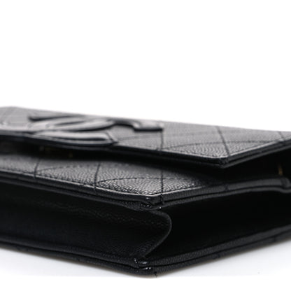 Chanel Shiny Caviar Lambskin Quilted CC Neo Filigree Wallet on Chain WOC Black 11 of 12