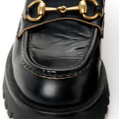 Gucci Cordovan Lux Womens Harald Horsebit 25mm Platform Loafers 39.5 Black 11 of 13