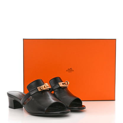Hermes Goatskin Candy Sandals 35 Black 9 of 9