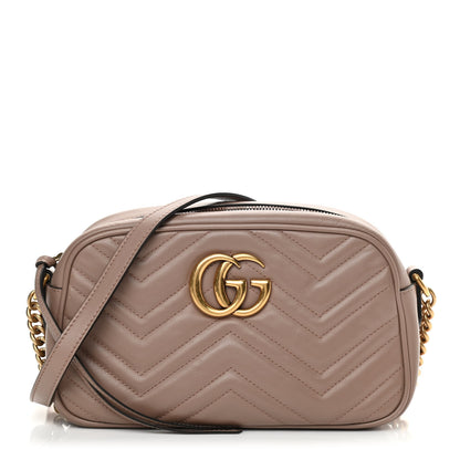 Gucci Calfskin Matelasse Small GG Marmont Chain Shoulder Bag Porcelain Rose 1 of 13