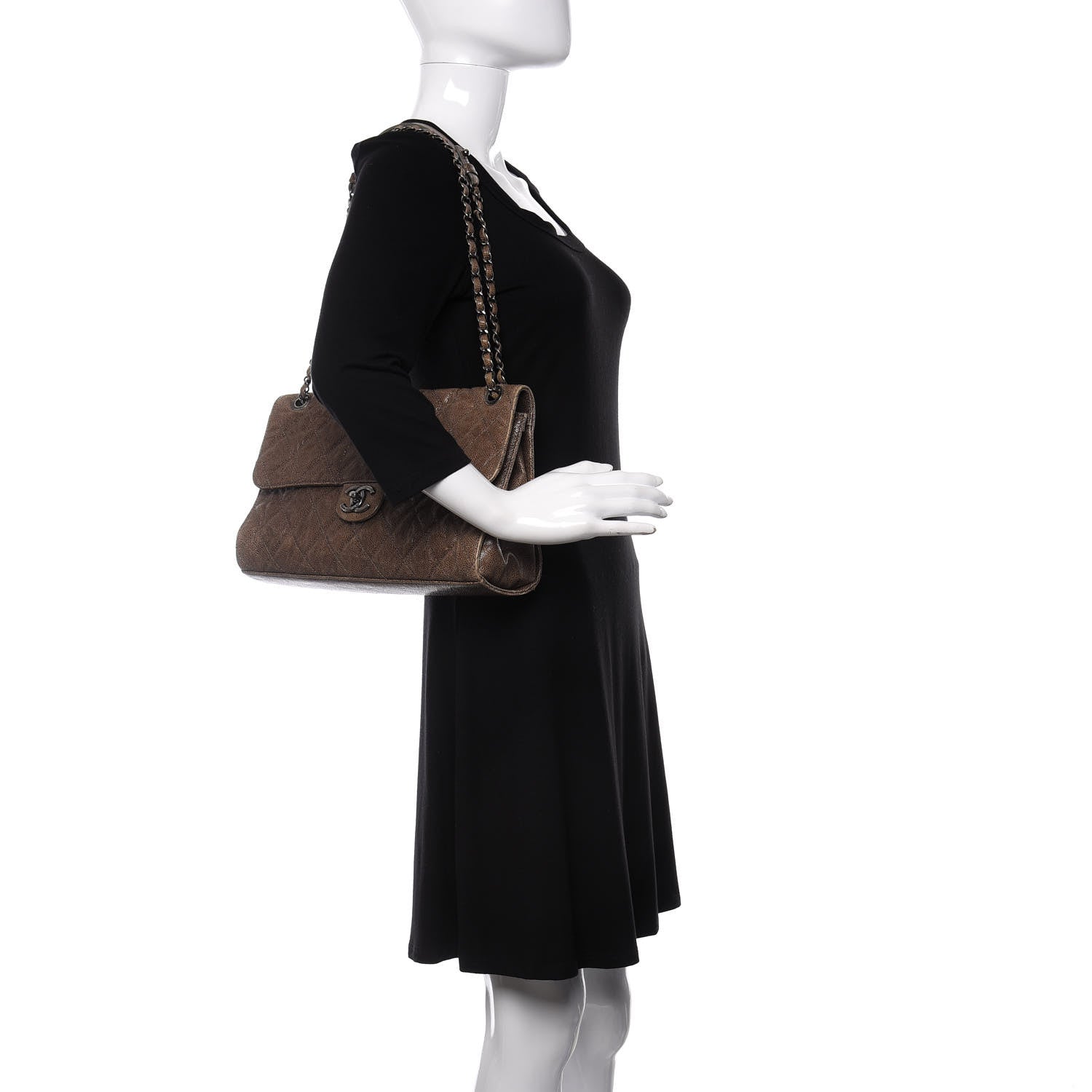 Chanel Crumpled Grained Calfskin Jumbo CC Crave Flap Beige 2 of 18