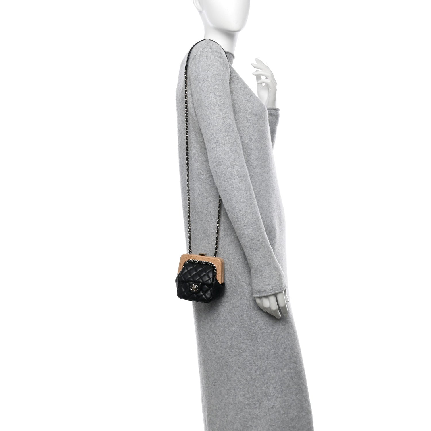 Chanel Lambskin Quilted Hollywood Clutch Black 2 of 10