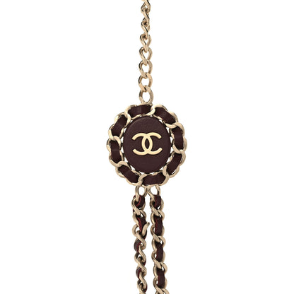 Chanel Lambskin CC Long Chain Necklace Red Gold 4 of 6