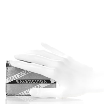 Balenciaga Metallic Calfskin Losange Monogram Mini Everyday Wallet Silver Black White 2 of 9