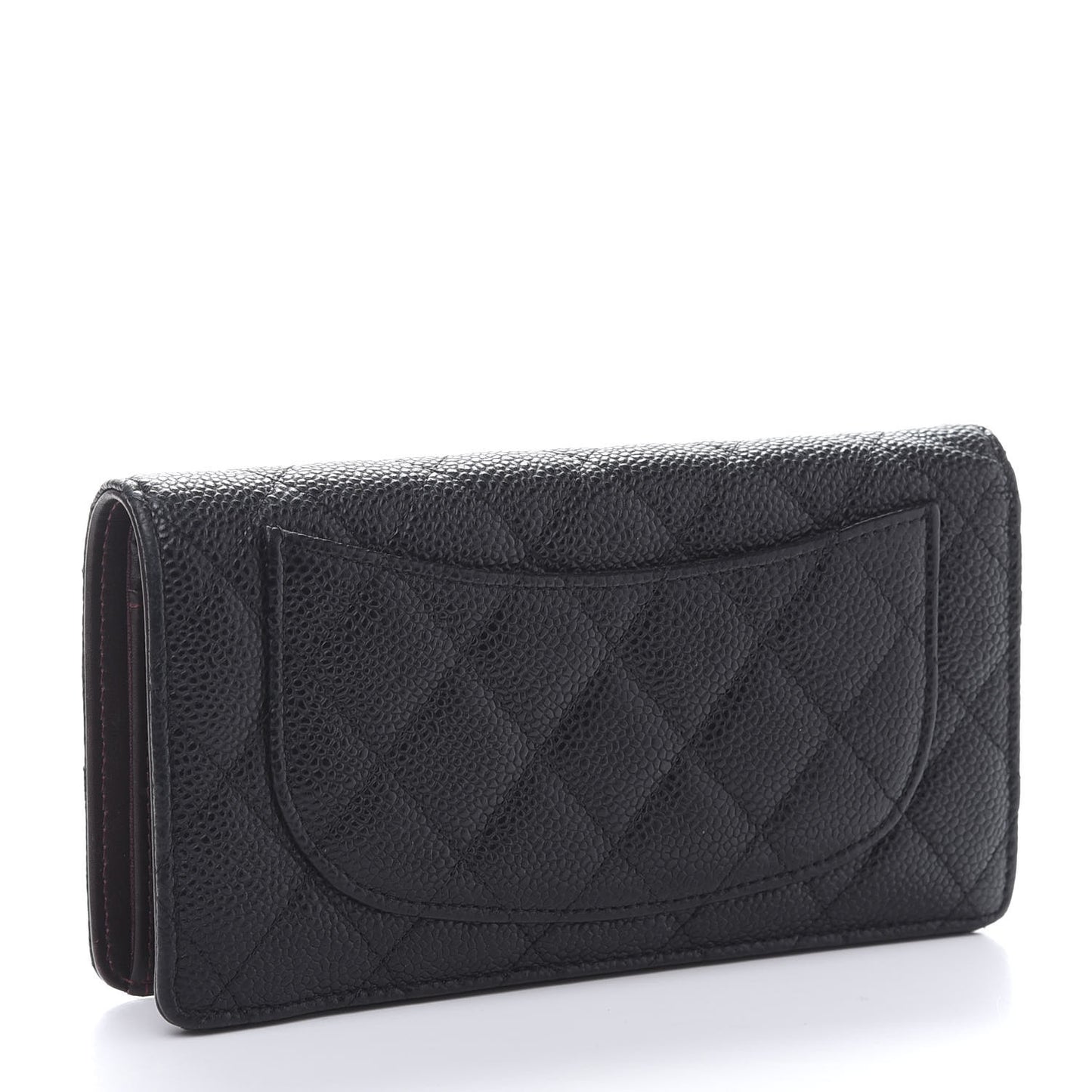 Caviar Quilted Yen Wallet Black