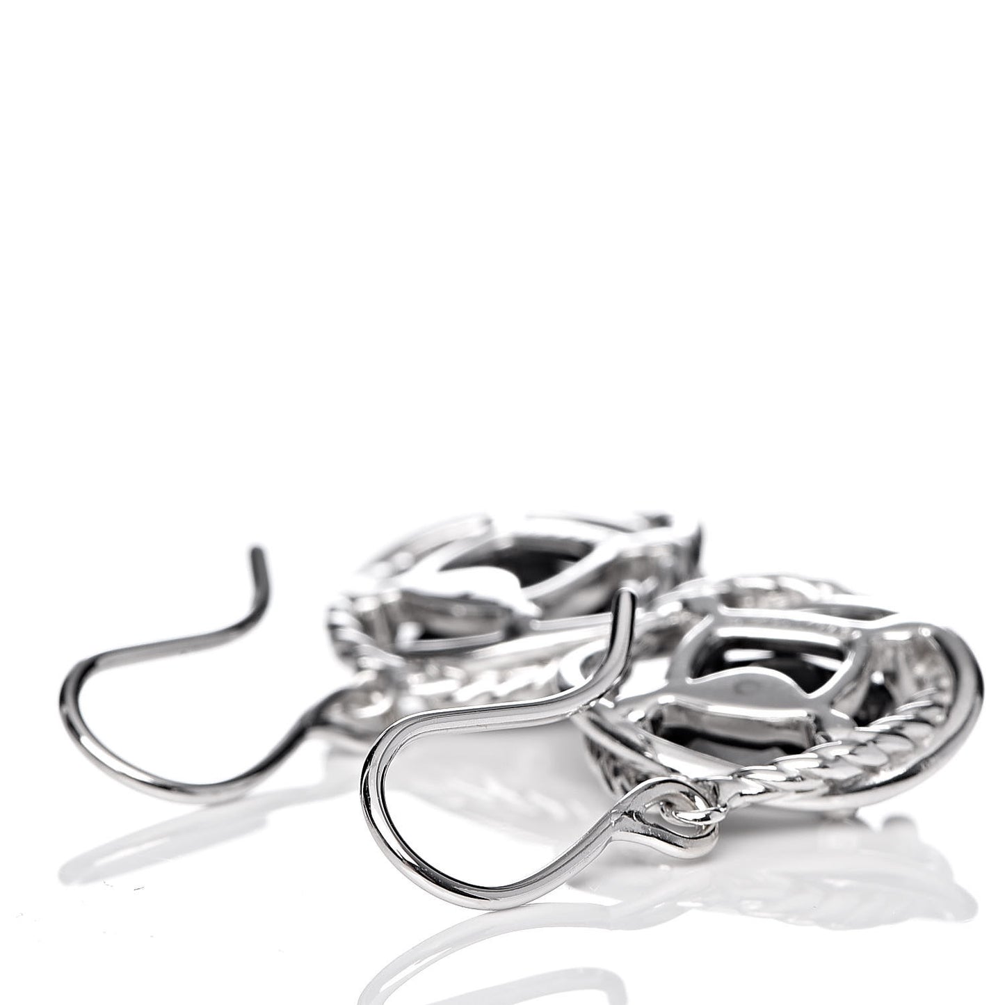 Sterling Silver Black Onyx 7mm Infinity Drop Earrings