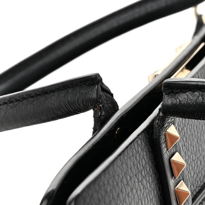 Valentino Garavani Pebbled Calfskin Rockstud Double Handle Tote Black 15 of 15